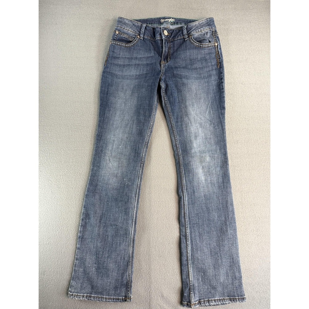 Wrangler Boot Cut Jeans Juniors 11/12 X 34 Medium Wash Blue‎ Low Rise Denim